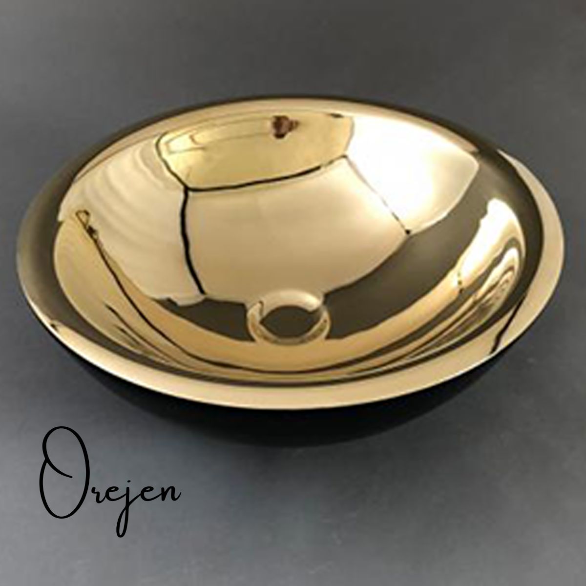 Double Skin Brass and Black basin - Drop on