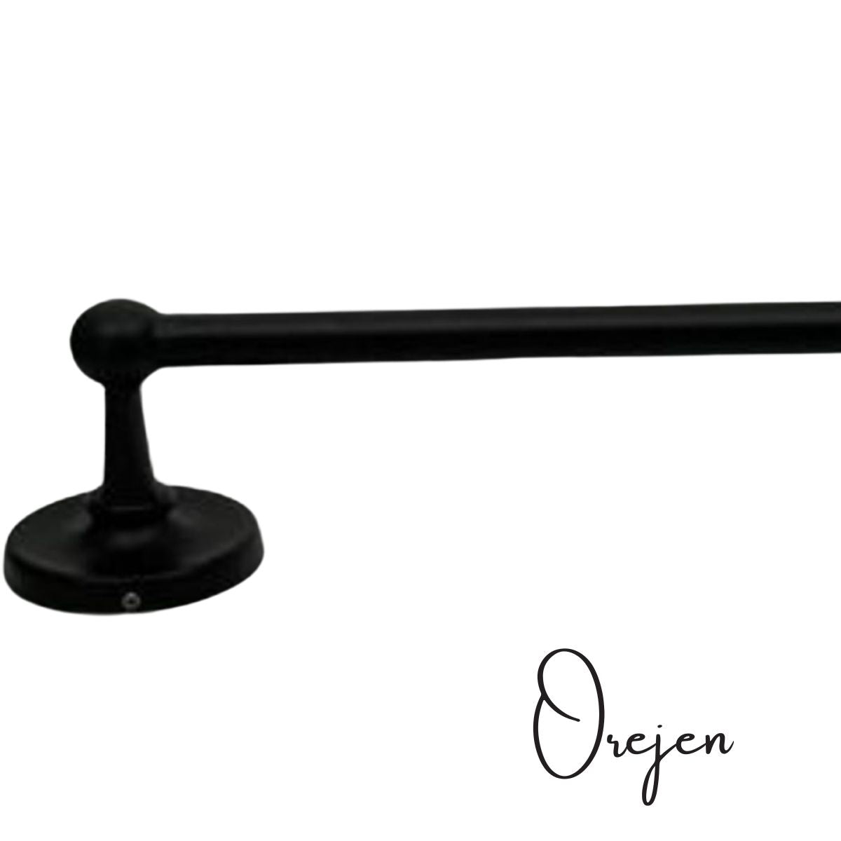 Black Towel Rail Raised Round Back