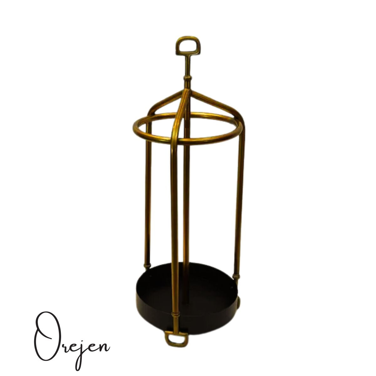 Umbrella Stand - Brass and Black