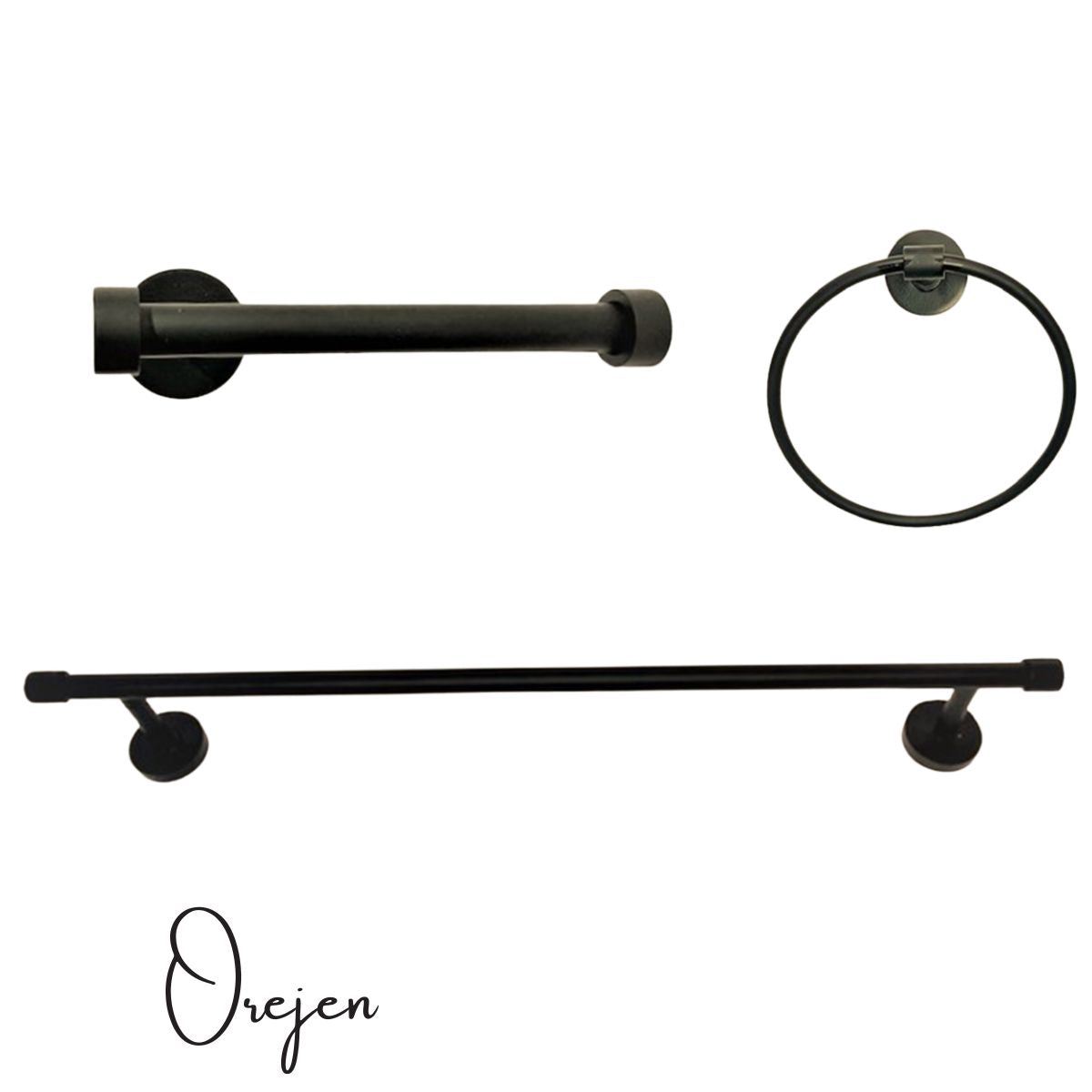 Black Towel Rail Flat Back