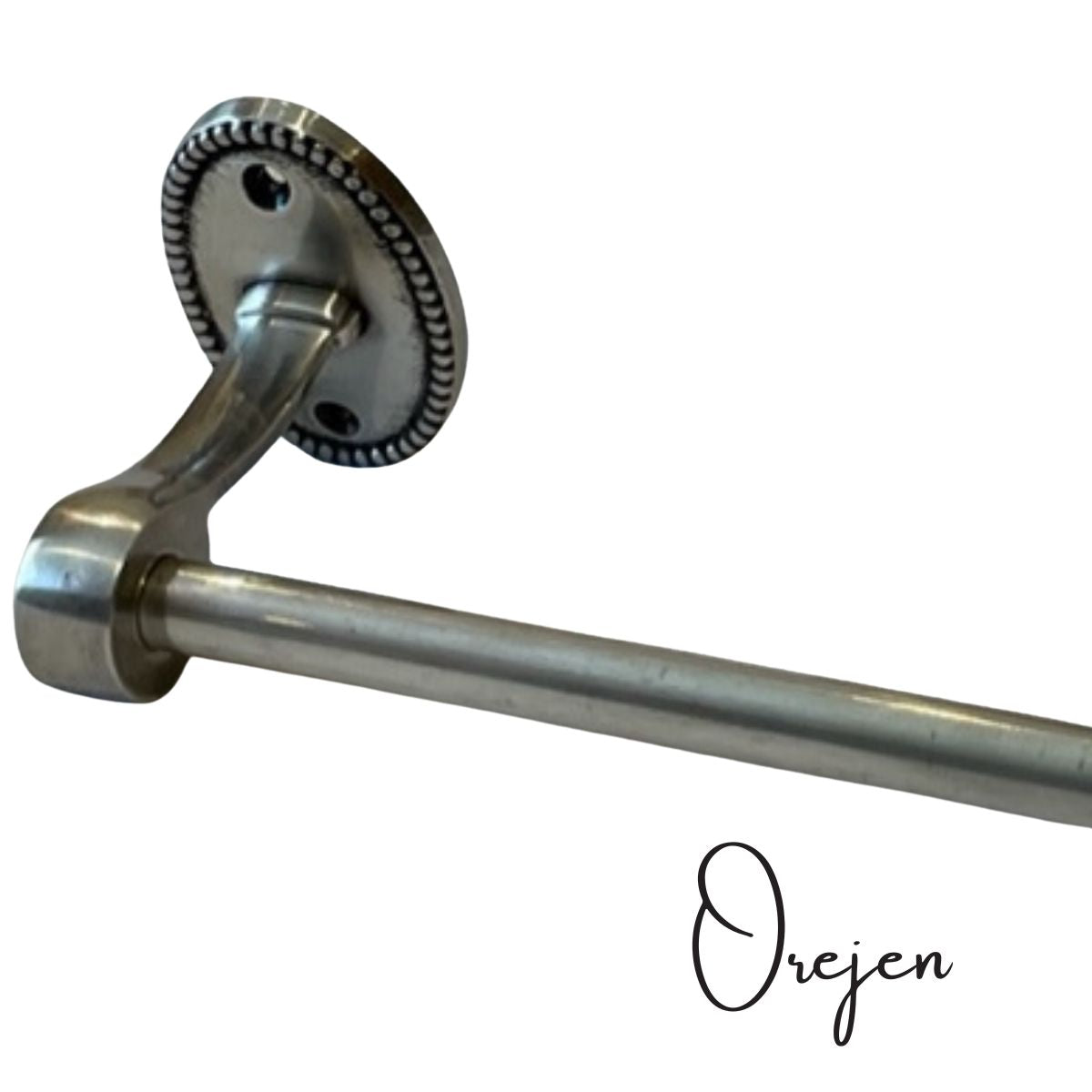 Oval Beaded Pewter Toilet Roll holder