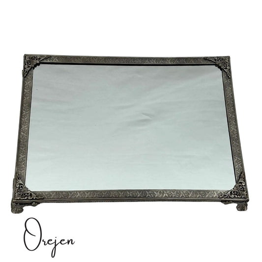 Bathroom Vanity Tray Pewter Mirror