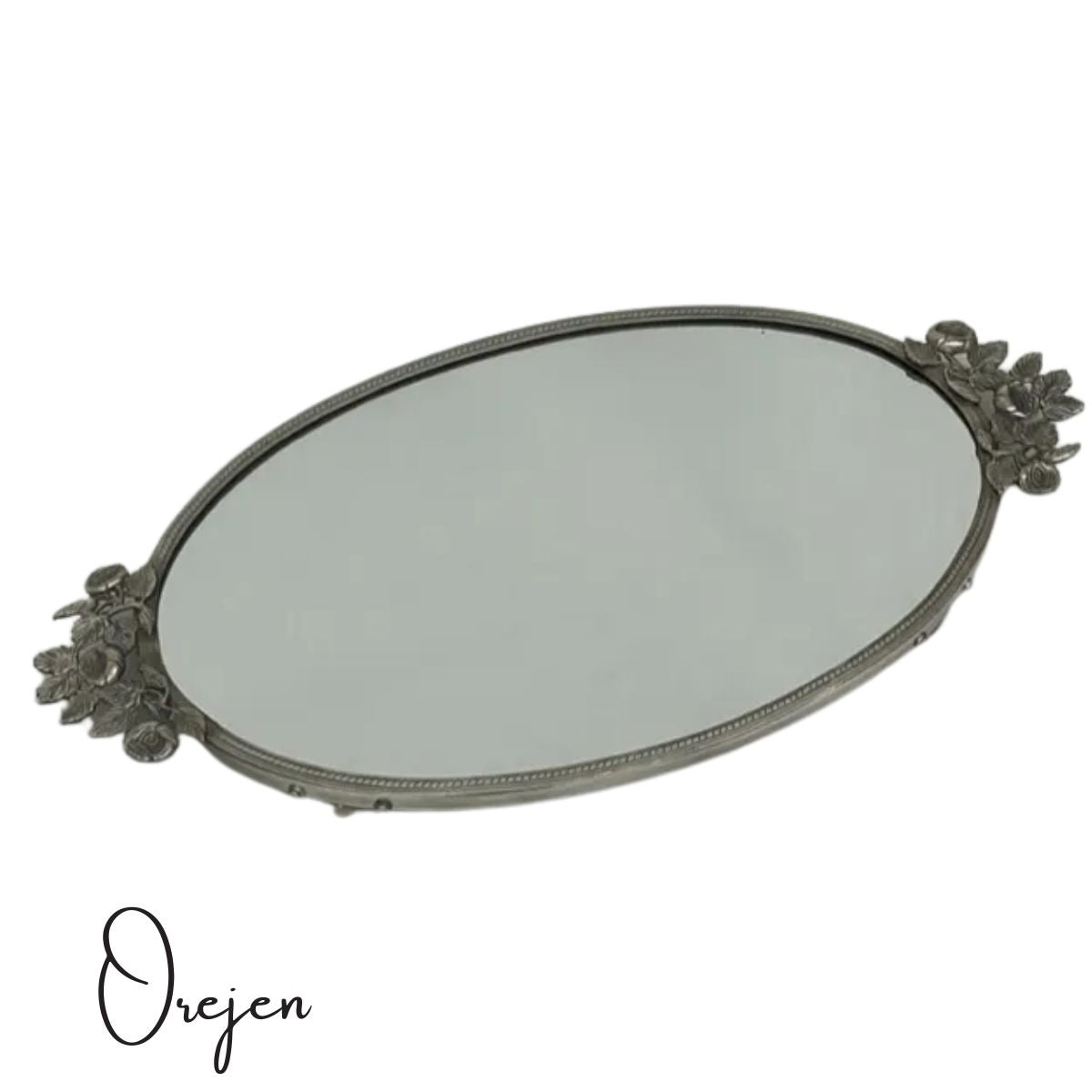 Pewter Roses Bathroom Tray