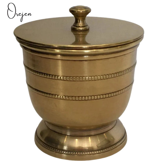 Beaded Brass Cotton Pot