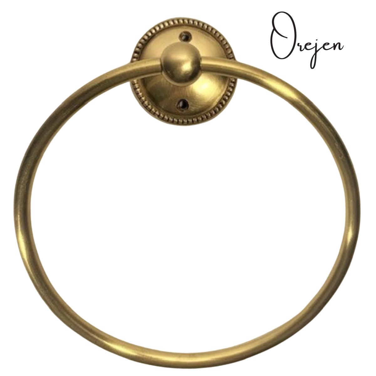 Round Beaded Brass Towel Ring