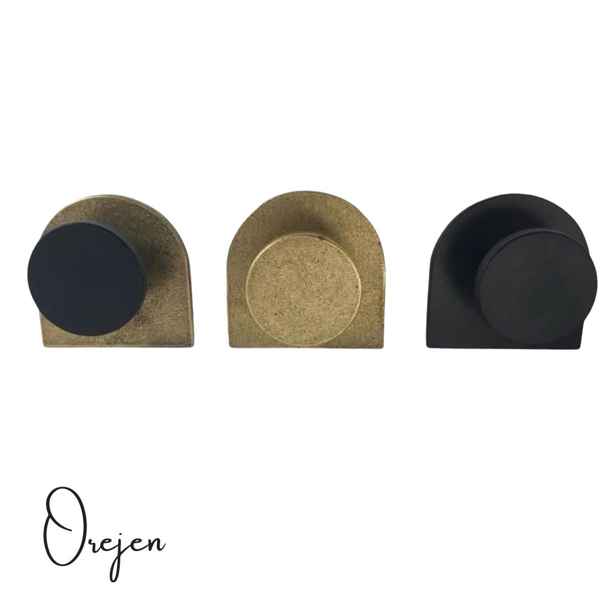 Round Flat top Knob on oval Plate