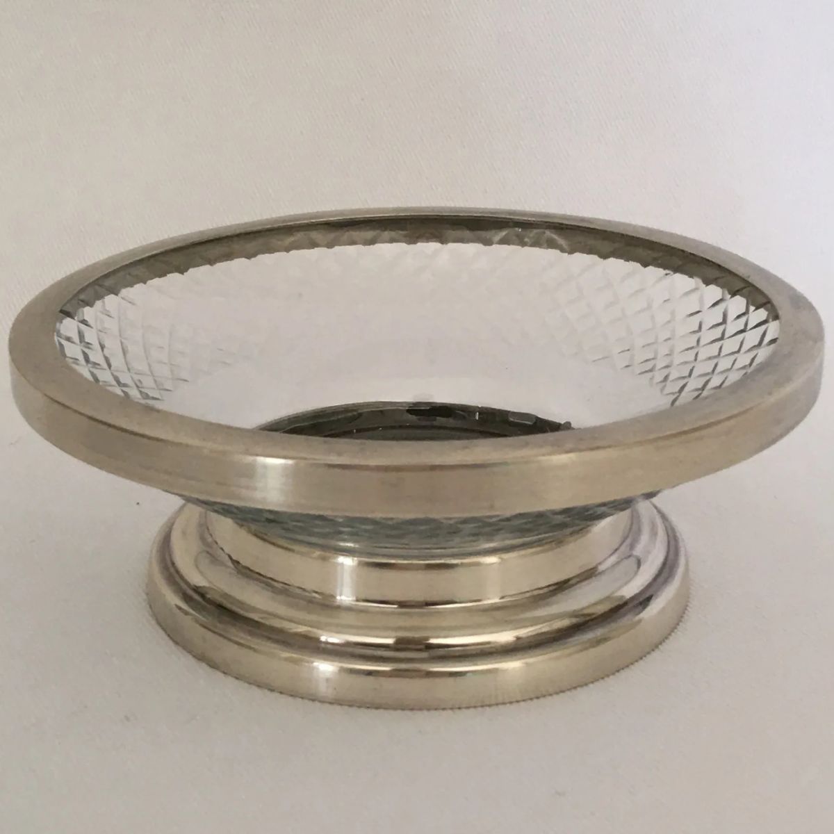 Soap Dish Crystal and Pewter