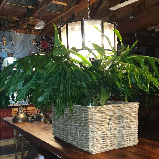 Antique Silver Glass Octagonal Light