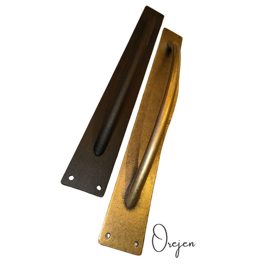 Barn Door Handle - Round on Square Back