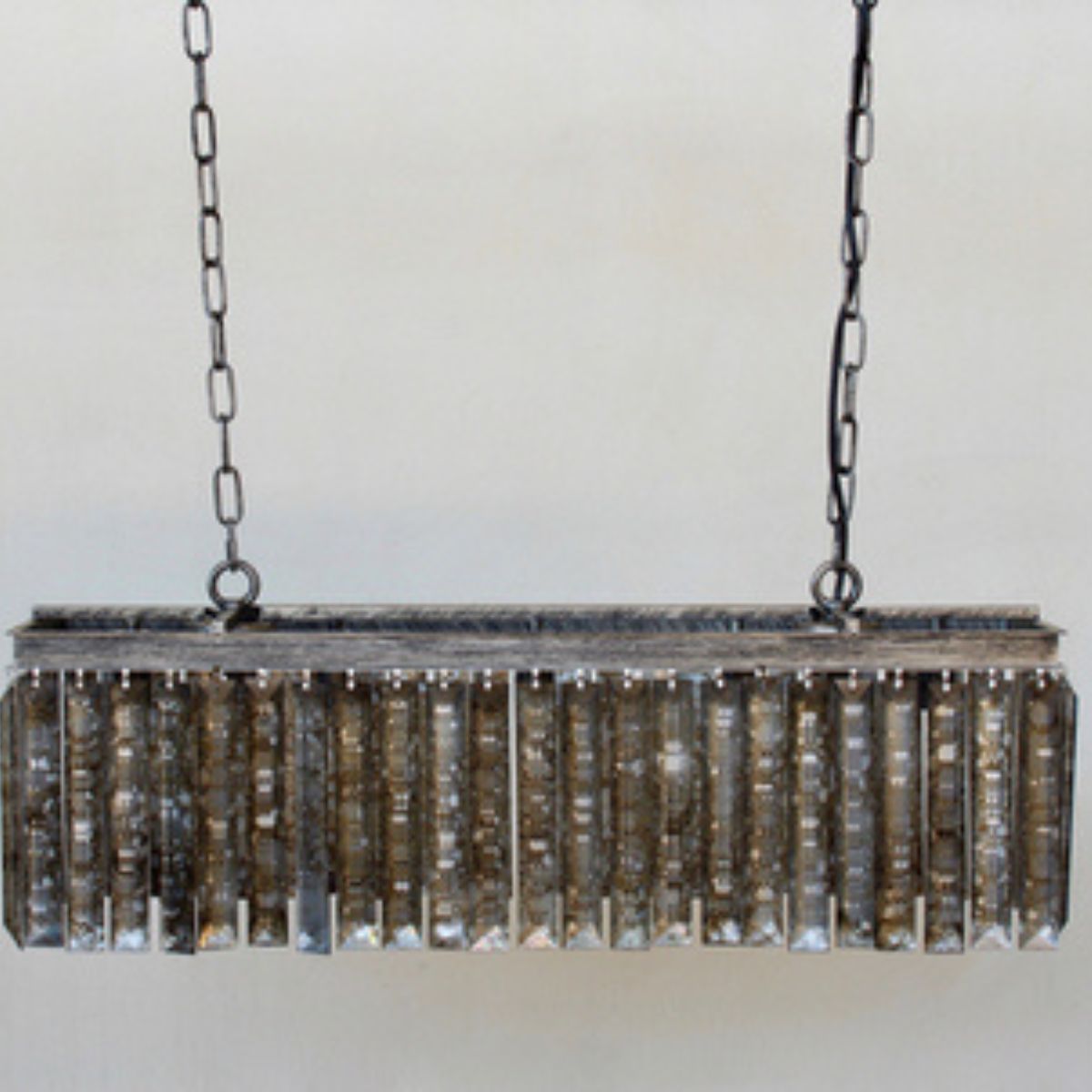 Smokey Grey Antique Glass Crystals Large
