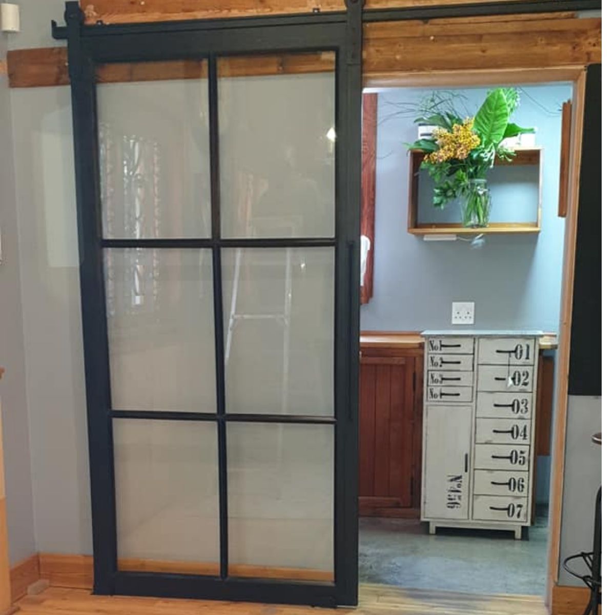 Barn Door Steel and Glass
