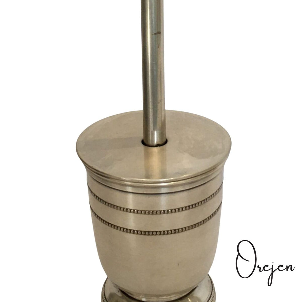 Beaded Round Back -  Pewter Toilet brush
