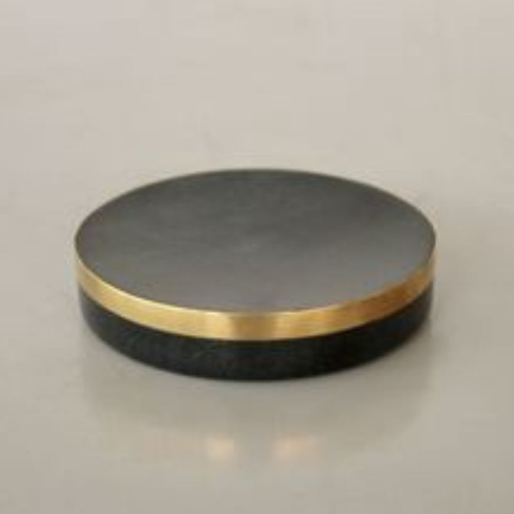 Black Marble and Brass soap Dish
