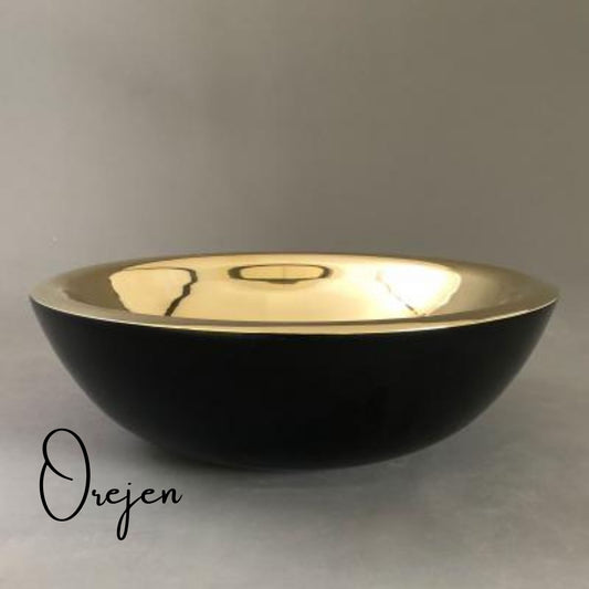 Double Skin Brass and Black basin - Drop on