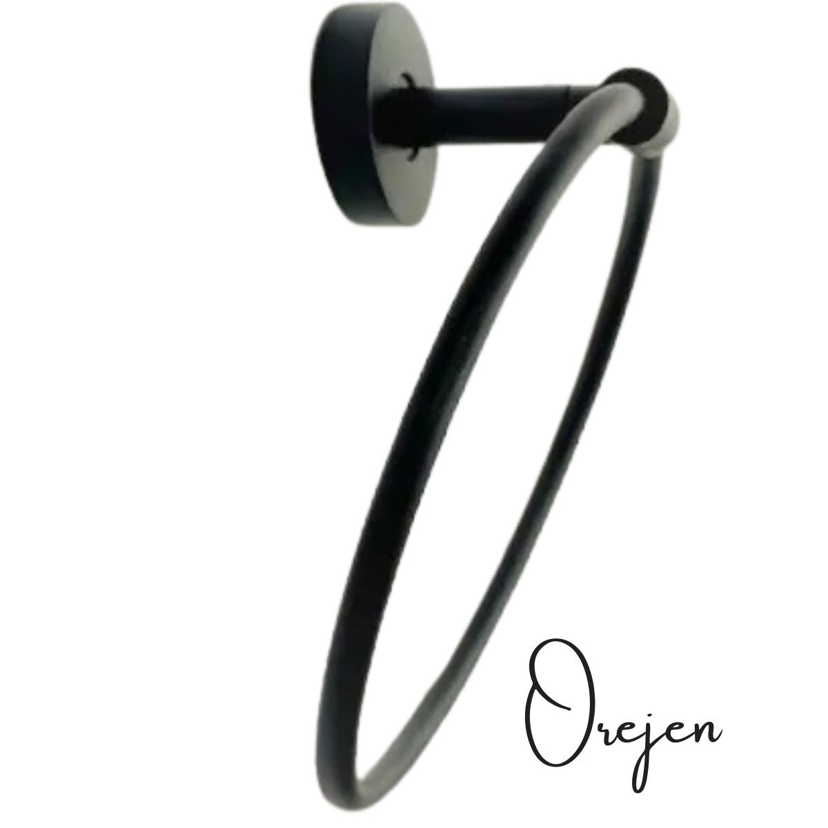 Black Towel Ring Flat Back