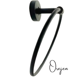 Black Towel Ring Flat Back
