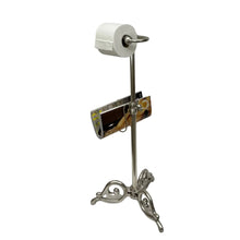 Load image into Gallery viewer, Twirly Pewter  Free Standing Toilet Roll Holder
