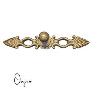 Cupboard Door Knob Hessian and Brass on Backplate