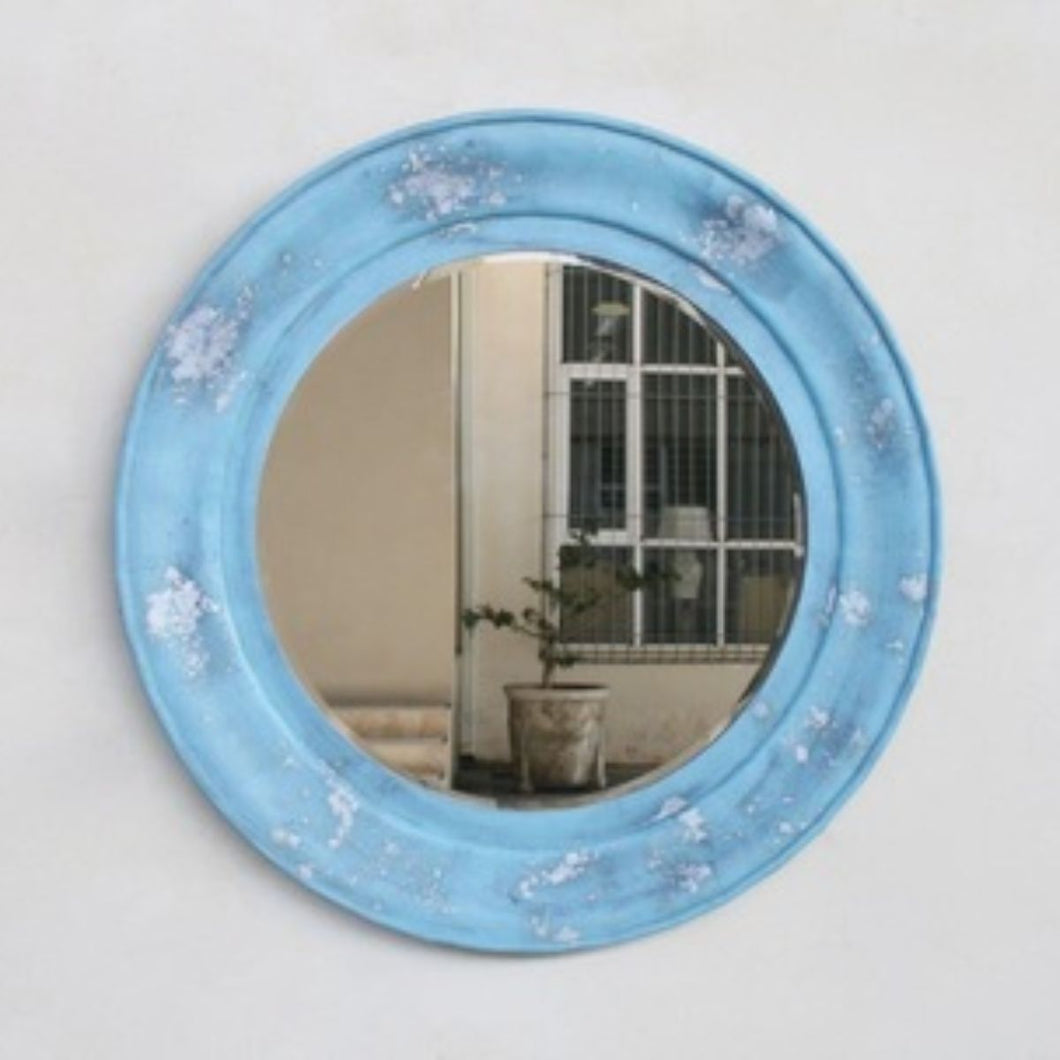 Light Blue Distressed Mirror