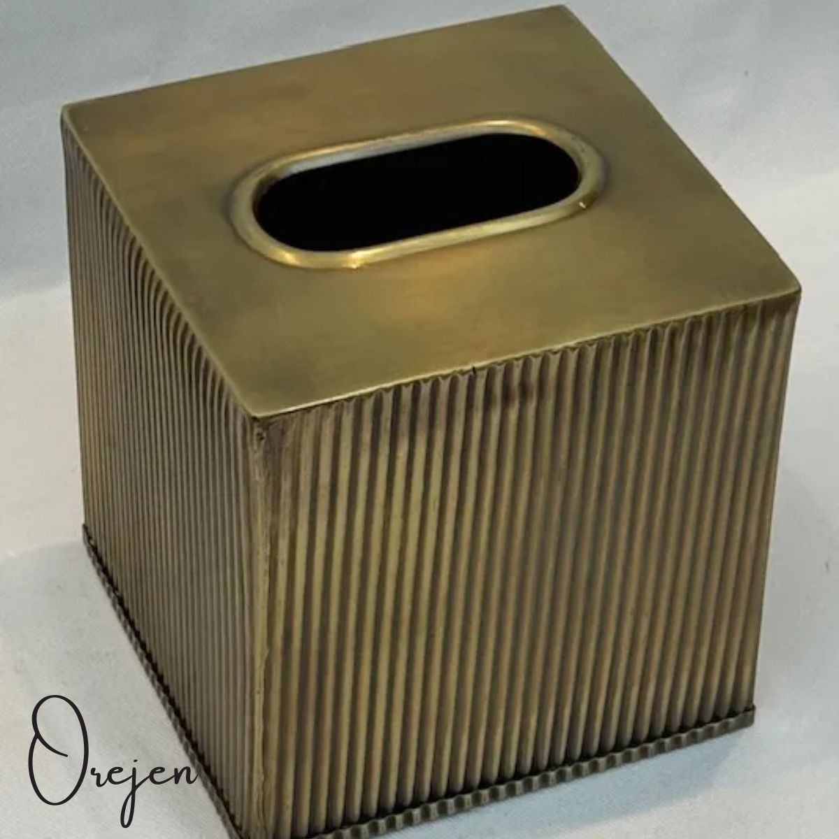 Mykonos Brass Tissue Box - Square