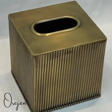 Load image into Gallery viewer, Mykonos Brass Tissue Box - Square

