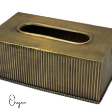 Load image into Gallery viewer, Mykonos Brass Tissue Box - Square
