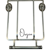 Load image into Gallery viewer, Oval Beaded Pewter  Toilet Roll holder with Magazine rack
