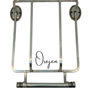 Oval Beaded Pewter  Toilet Roll holder with Magazine rack