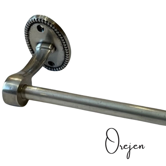 Oval Beaded Pewter Toilet Roll holder