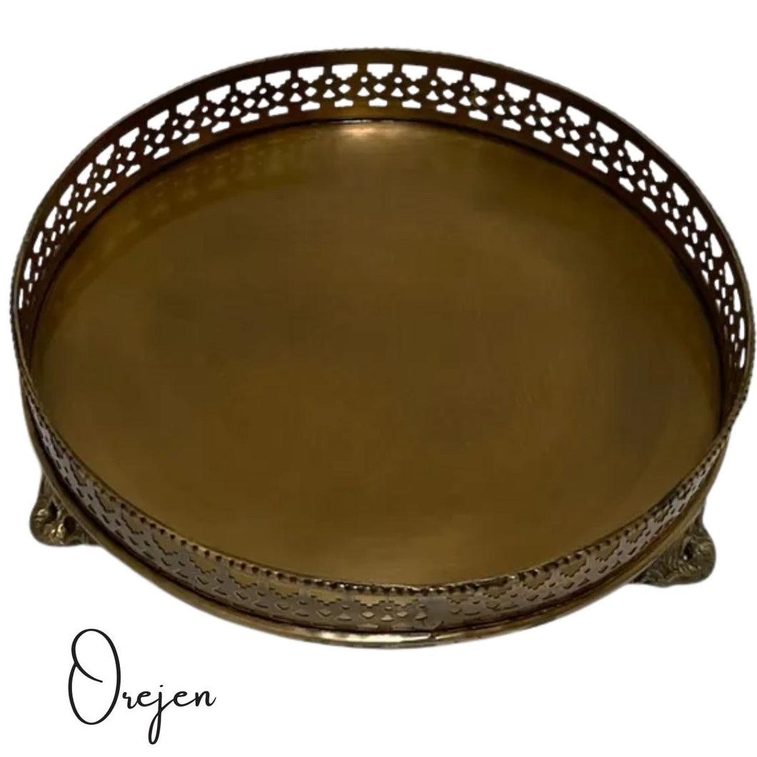 Brass Bathroom Tray - Round