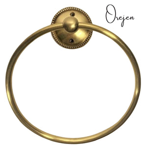 Round Beaded Brass Towel Ring