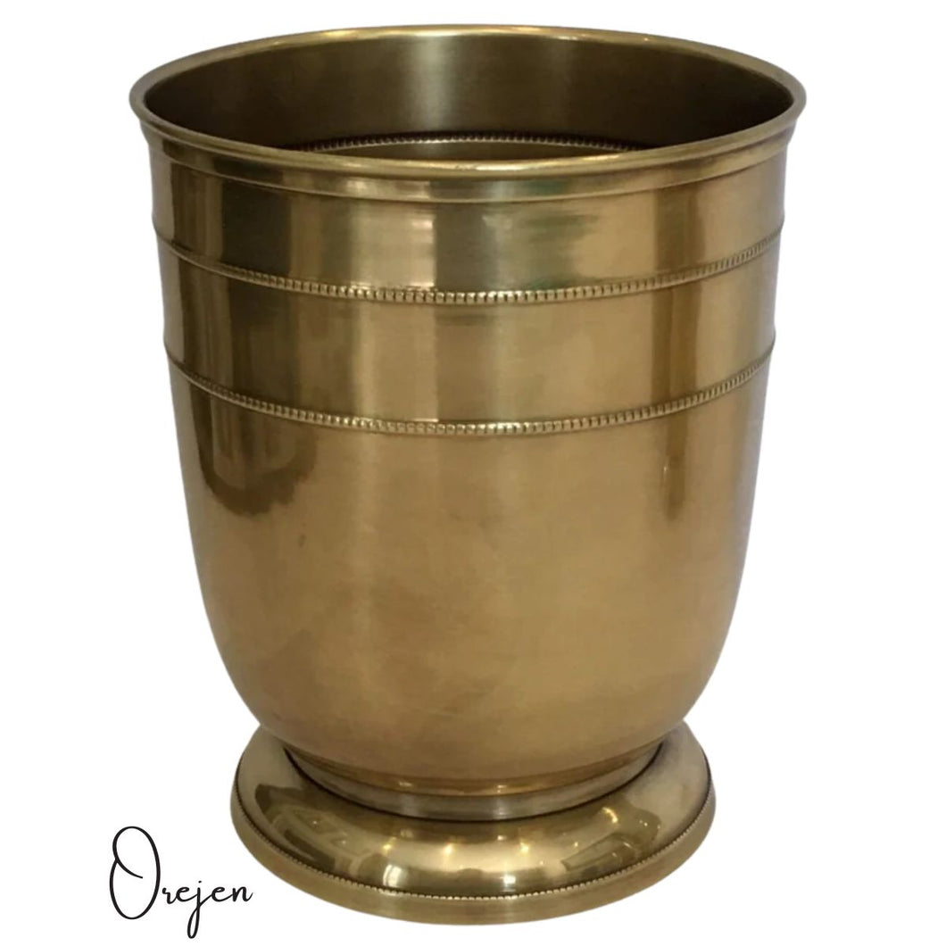 Beaded Brass Waste Bin