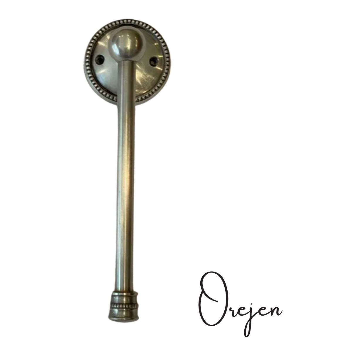 Round Beaded  Toilet roll holder Pewter