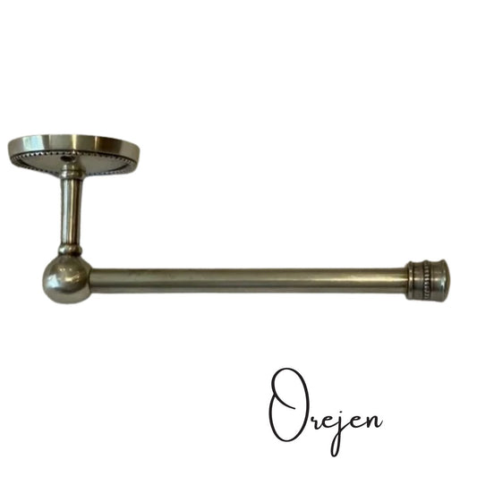 Round Beaded  Toilet roll holder Pewter