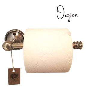 Round Beaded  Toilet roll holder Pewter