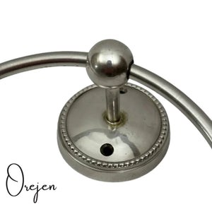 Beaded Round Towel Ring Pewter