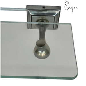 Square Back Pewter Glass Shelf