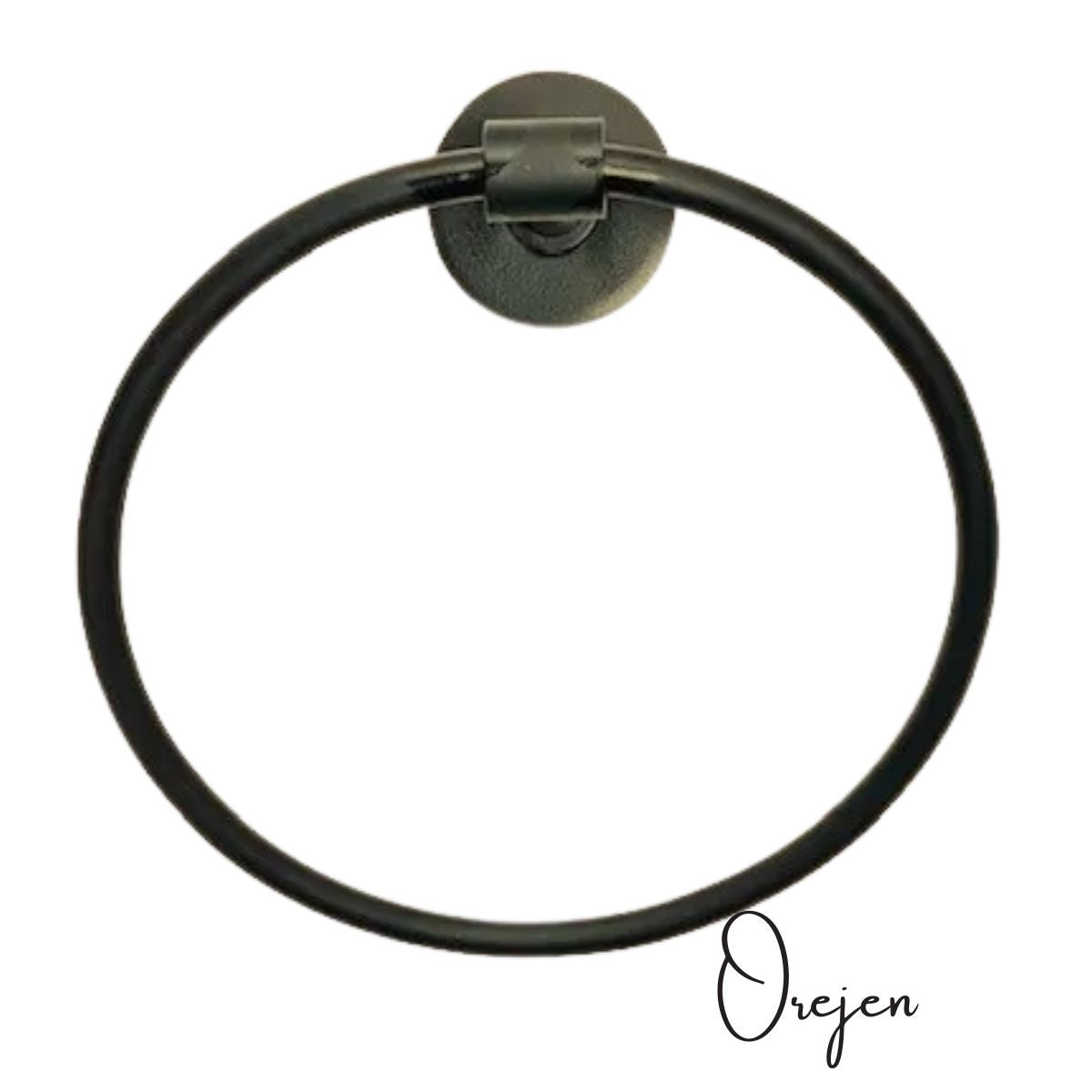 Black Towel Ring Flat Back
