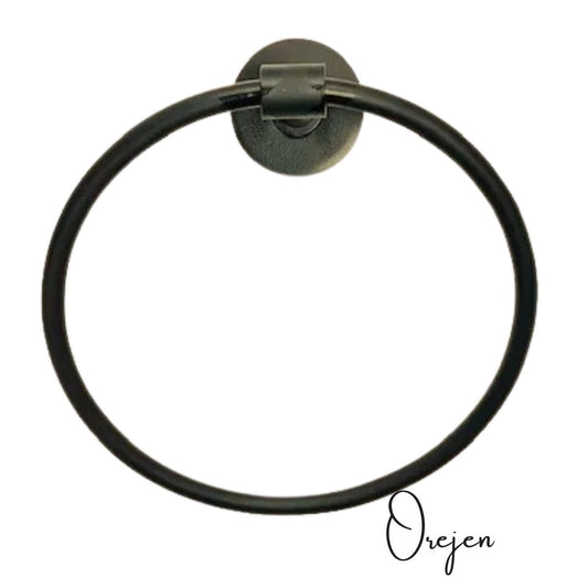 Black Towel Ring Flat Back