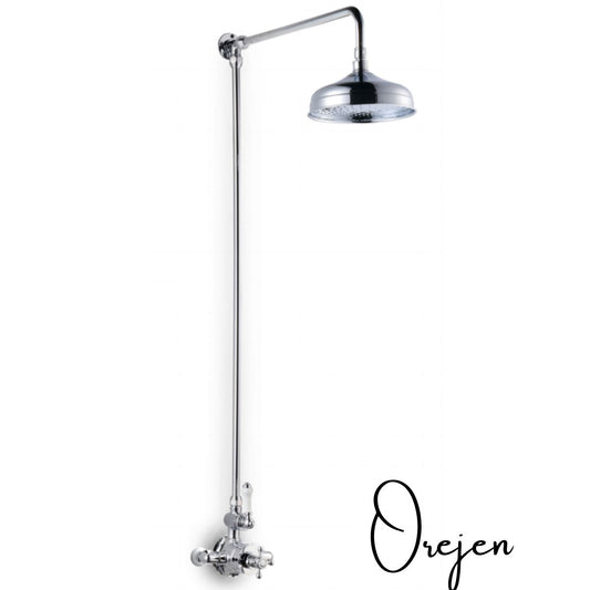 Old Style Exposed Shower Mixer with Rose