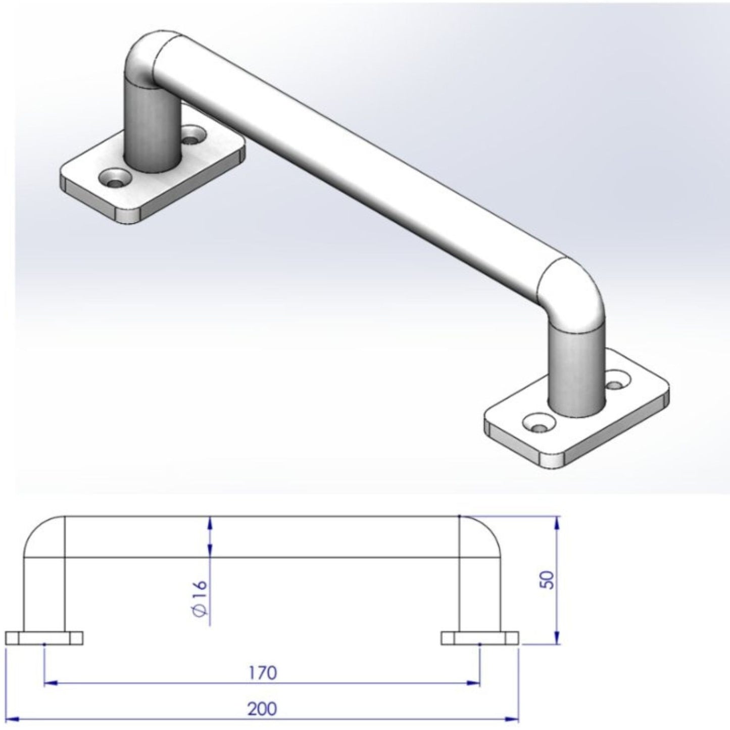 Barn door Handle - Modern with Specs