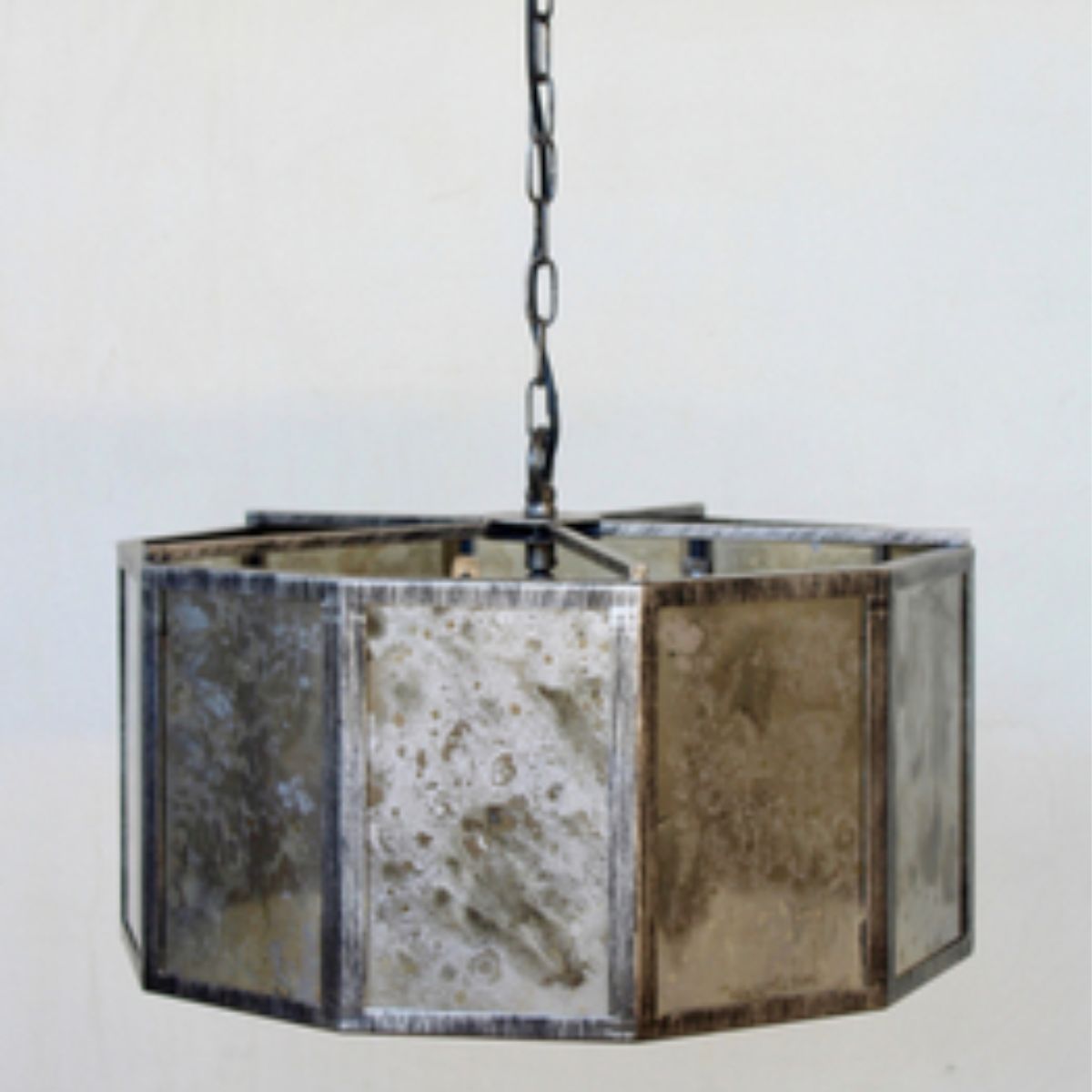 Antique Silver Glass Octagonal Light