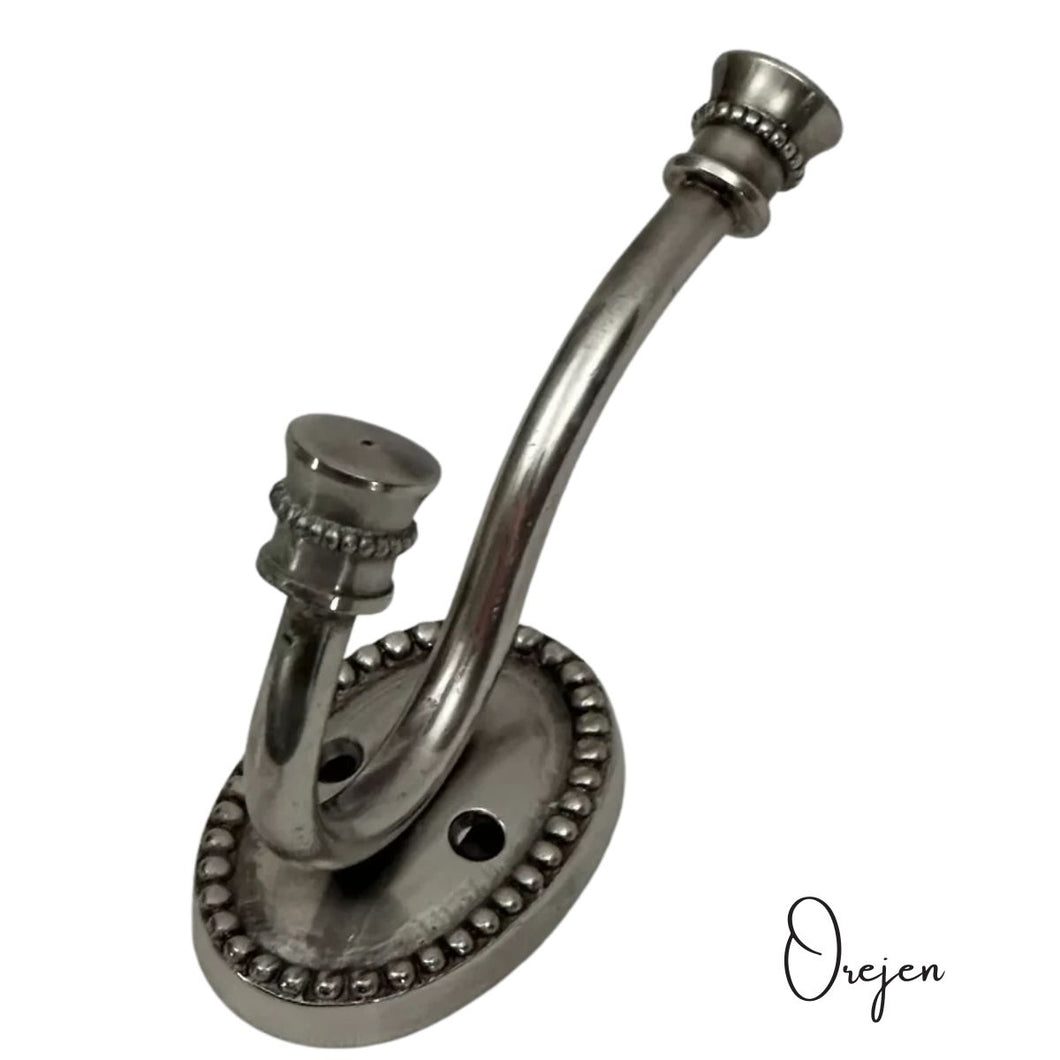 Oval Beaded Pewter Wall hook