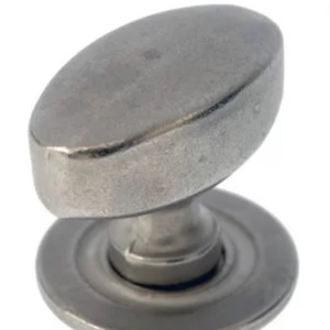 Cupboard door Knob Small Oval on Backplate