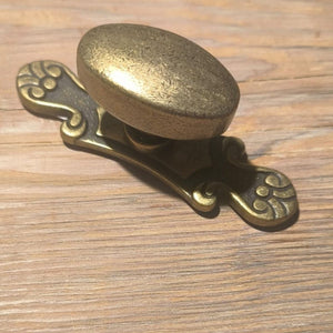 Cupboard door Knob Small Oval on Backplate