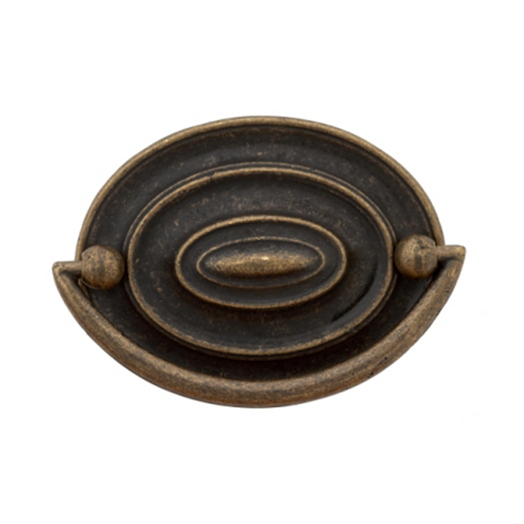 Traditional Vintage Oval Plain Drop Handle - 81mm x 58mm (CC = 62mm)