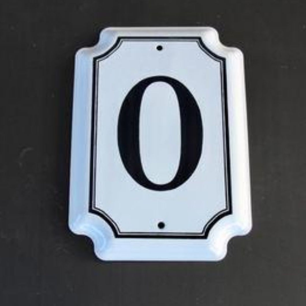 0 House Number Enamel