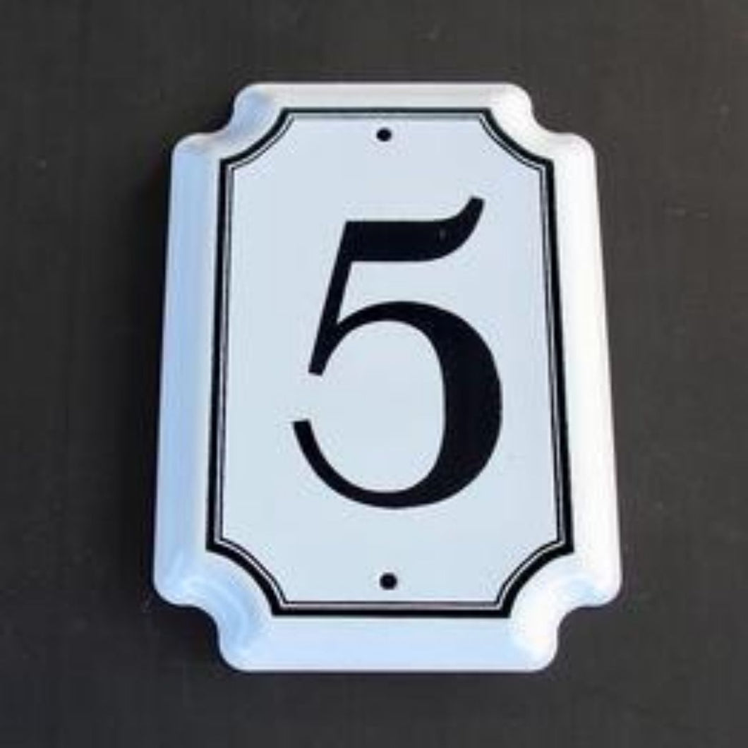 5 House Number Enamel