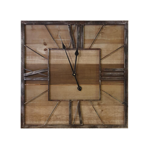Timber and Steel Clock - 600mm x 600mm