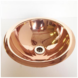 Single Skin Copper and Brass Basin Small Drop In